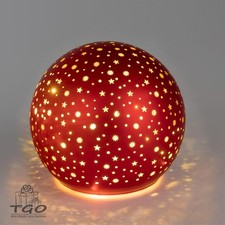 Formano Deko-Kugel drehend rot mit LED aus mattem Farbglas -814890