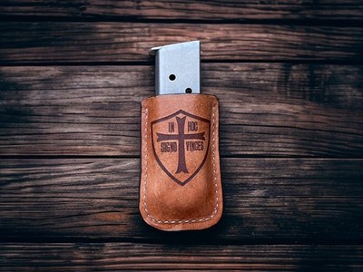 Made in USA - Knights Templar Cross Leather Magazine Holder