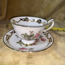 Royal Chelsea English Bone China Tea Cup “Moss  Rose”