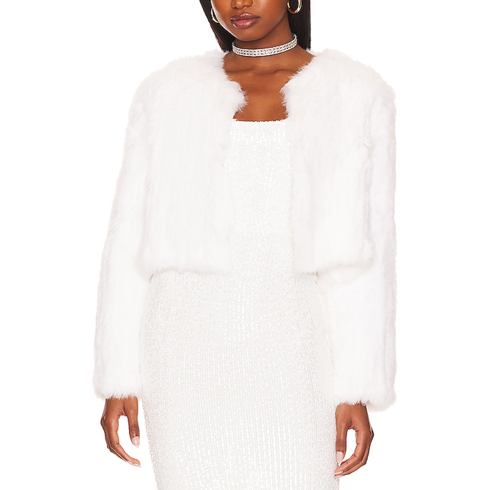 Bubish 'Lola' White Polyester Crop Jacket Size S … - image 1