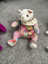 1 Ty Beanie Baby June The Birthday Bear 2001 Rainbow Colorful Stuffed Animal Toy