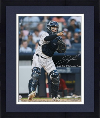 #ad Framed Jose Trevino Yankees Signed 16x20 Catching amp; Point Photo w Platinum Insc $179.99