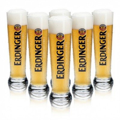 6x Erdinger Bier Glas 0,5l Weizen alkoholfrei Hefe Weißbier Gläser Tulpe Beer