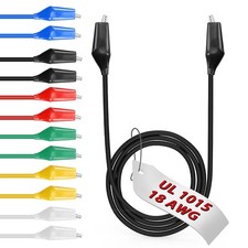 12pcs/20in. Alligator Clips Electrical with Wires UL1015/18AWG, 6 Colors Jump...