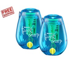 2-Pack Pencil Sharpener with Tip Saver Technology - Perfect for Students