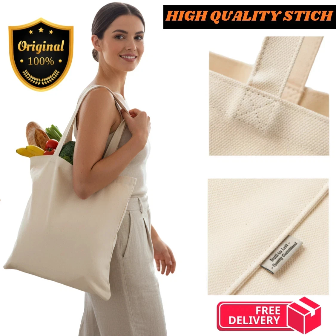 Premium Cotton Tote Bag Lifestyle