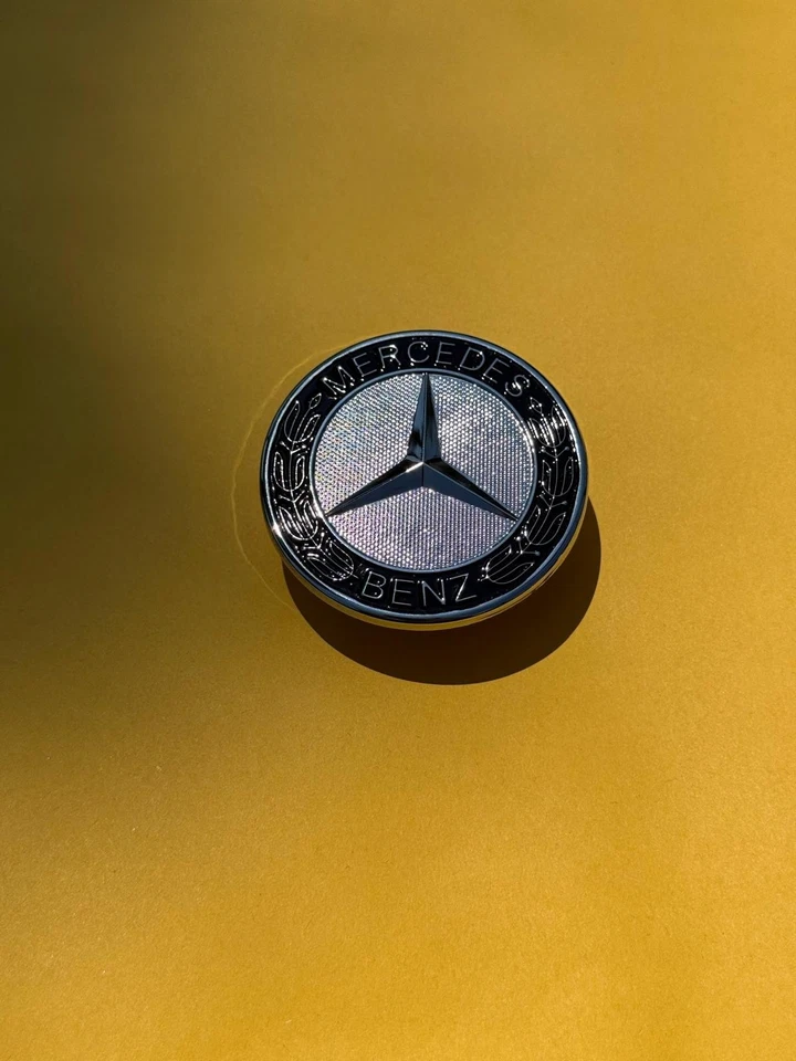 57mm AMG Black Mercedes Benz Front Hood Emblem Badge A,B,C,E,S,SL,SLK Class - Image 4 of 4