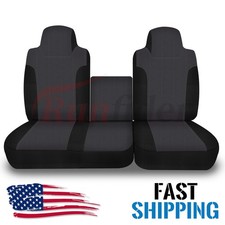 Knitted Fabric 4060 Split Bench Seat Cover For Isuzu Npr 2006-2025 - Black