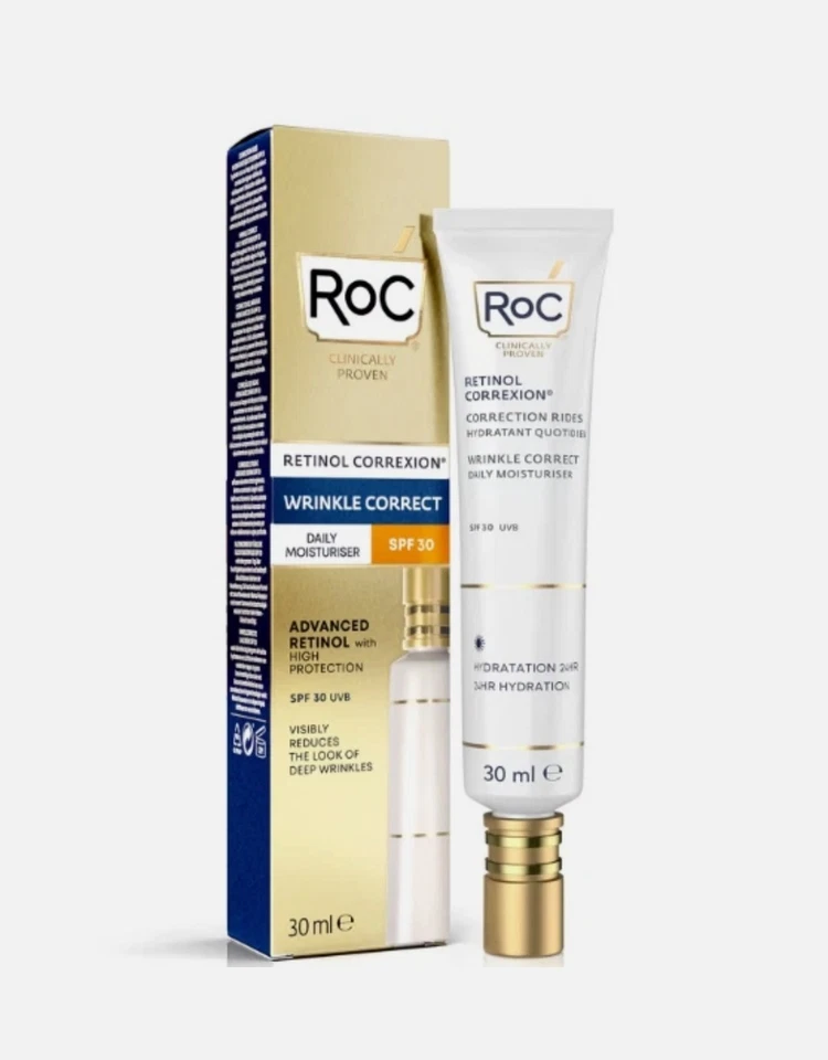RoC Retinol Correxion Wrinkle Correct Daily Moisturiser SPF 30 - 30ml New Boxed