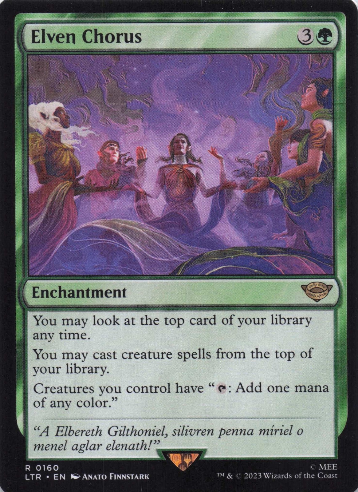 Elven Chorus Lord of The Rings Regular Rare #160 NM MTG