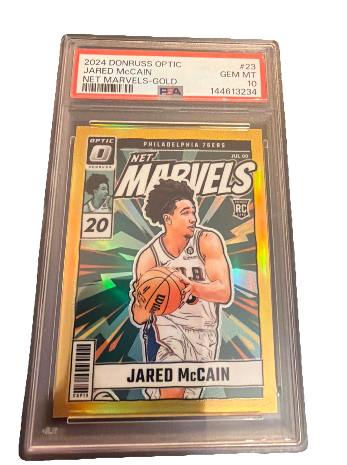 2024-25 Panini Donruss Optic Net Marvels-Gold Jared McCain /10 Gem Mt 10