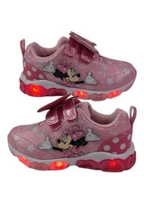 Disney Minnie shoes for girls sneakers with LED light without laces Pink Size 6