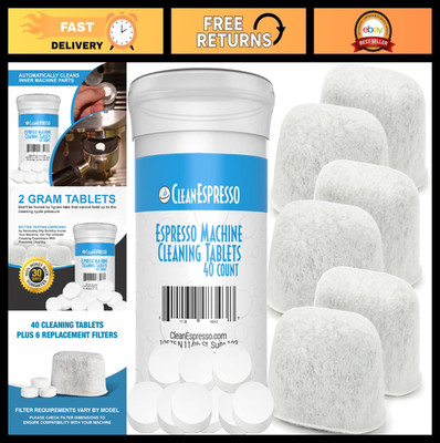 Espresso Machine Cleaning Kit - 40 Tablets & 6 Water Filters for Optimal Brew