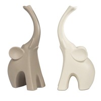 2Er Set Dekofiguren Elefanten Vanilla & Candy H 25Cm Creme Braun Formano Wa