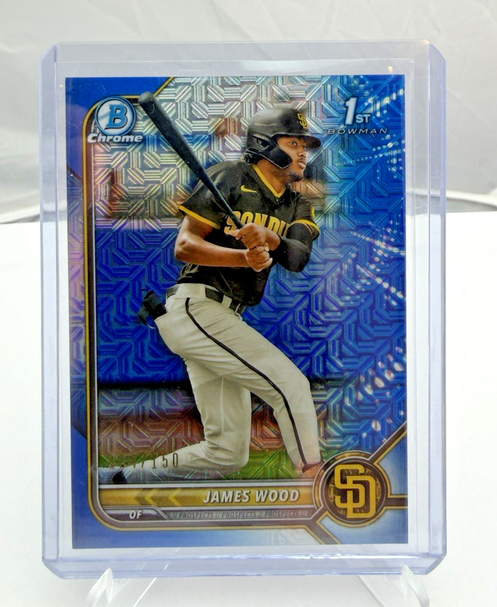 2022 Bowman - Chrome Prospects James Wood #BCP-108 Blue Mojo Refractor /150 (RC)