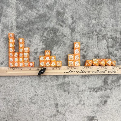Vtg TSR Dragon Dice Dwarves Orange Swirl 40 Count Varying Shapes Sizes