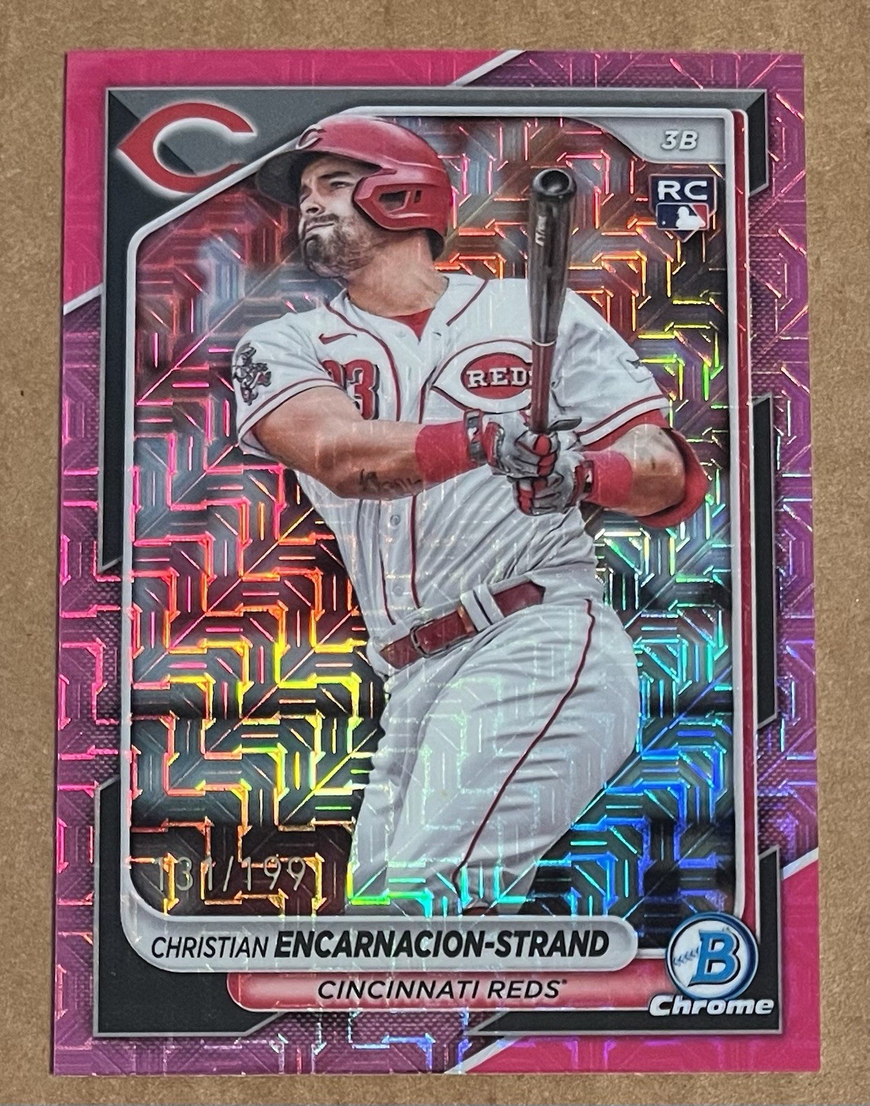 2024 Bowman - Christian Encarnacion-Strand #79 Chrome Pink Mojo Refractor /199 (RC)