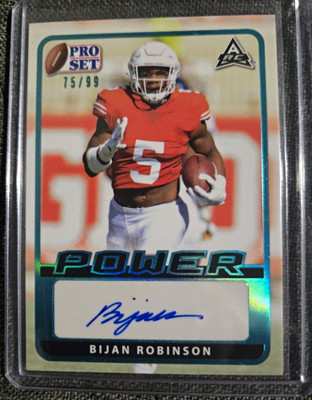 2021 Leaf Pro Set Power Bijan Robinson #BR1 Hard Signed Auto 75/99 Texas