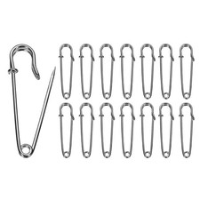 15pcs Safety Pins 50mm Electroplated Large Safety Pin for Clothes, Gunmetal