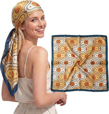Head Scarf for Women Like Silk Satin Scarf for Hair Wrapping at Night Bandana Sq