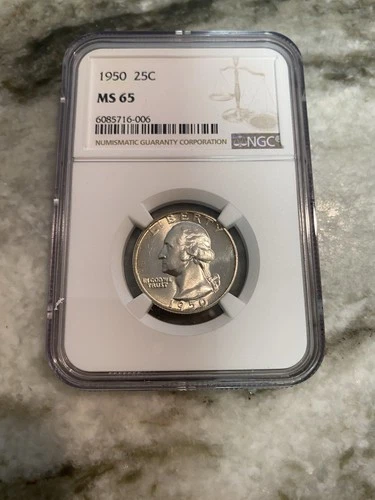 1950 Washington Quarter NGC MS65