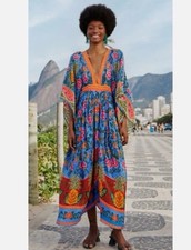 Farm Rio Pineapple Garden Maxi Kaftan NWT Sz M