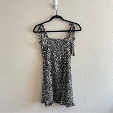 Urban Outfitters Jolene Linen Tie-Shoulder Mini Dress Retro 70's Women's Small