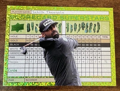 2024 UD Golf Sahith Theegala Scorecard Superstars Eagle /50 #SS-8