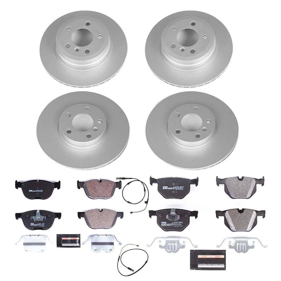 Juego de 4 ruedas ESK7500 Powerstop discos de freno y kits de pastillas delanteras y traseras para BMW X6 X5 Foto 2 de 4