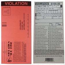 20 Fake Parking Prank Tickets - Funny Prank Car Joke - Bright Red Cop Police