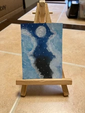 ACEO Original Acrylic Painting Landscape Abstract Art Card ATC Scenery 13