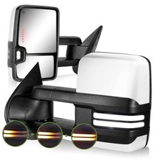Switchback Tow Mirrors for 2007-2013 Chevy Silverado/GMC Sierra Painted White