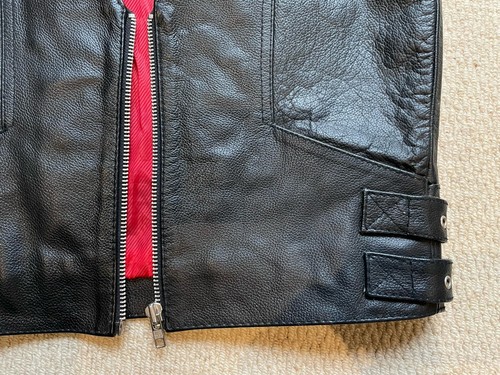 BLACK LEATHER WAISTCOAT VEST Small 36-38" chest BLUF Gay Fetish - Picture 3 of 5