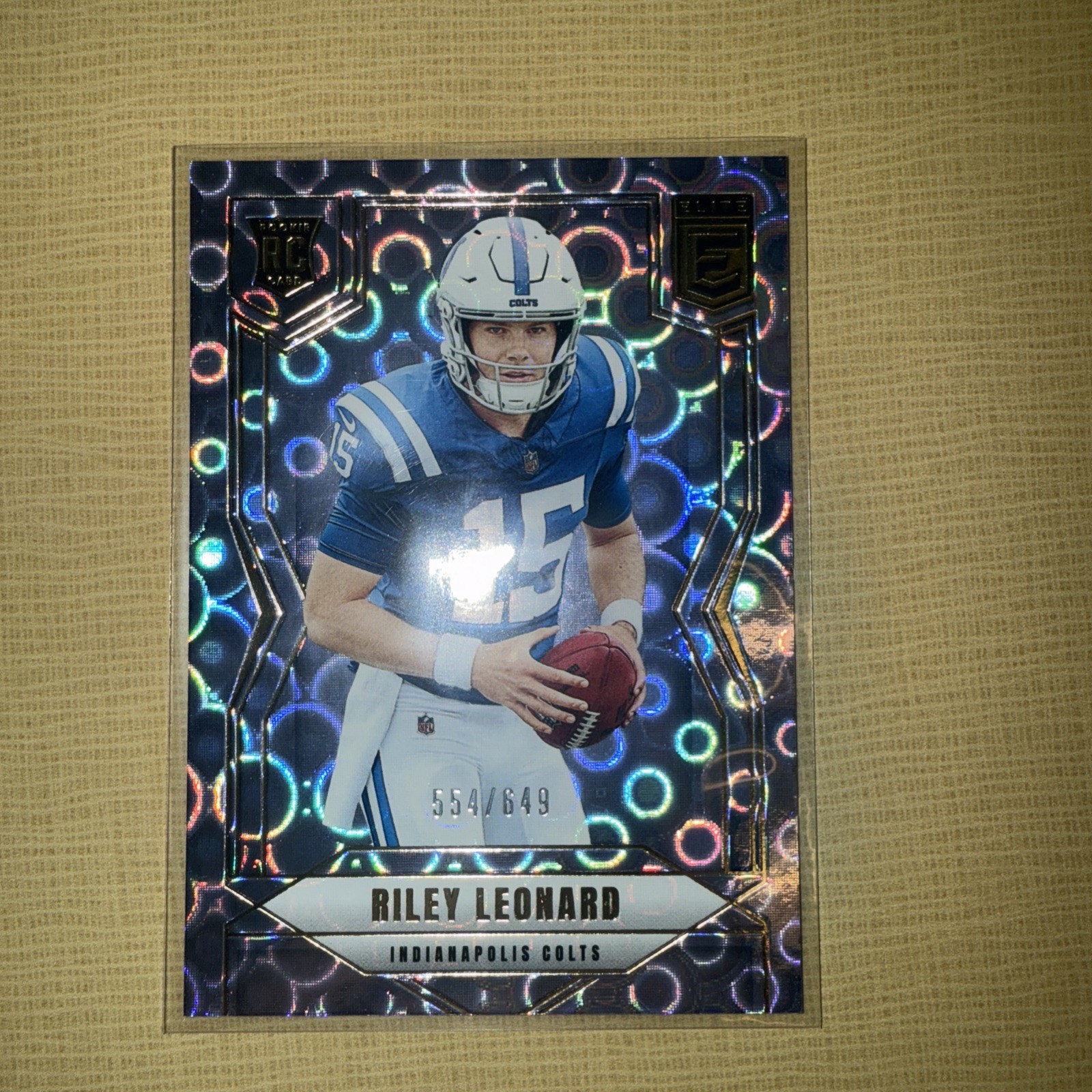 2025 Donruss Elite Riley Leonard Lavendar Pyramids RC #170 Colts /649