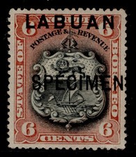 NORTH BORNEO - Labuan QV SG67c, 6c brown-lake, M MINT. SPECIMEN P13&frac12;-14 x 14&frac12;-15