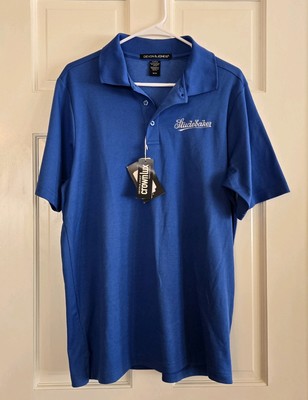 New Studebaker Men's Size Medium Blue Polo Shirt Devon & Jones Crownlux Short...