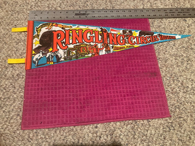 Vintage Ringling Museum of The Circus Pennant Flag SARASOTA Florida FAST SHIPPER