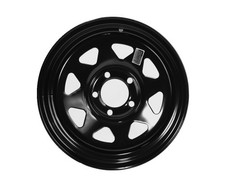 Trailer Wheel 13 Inch 13x4.5 5 Lug On 4.5 Inch Center Black Spoke Rim