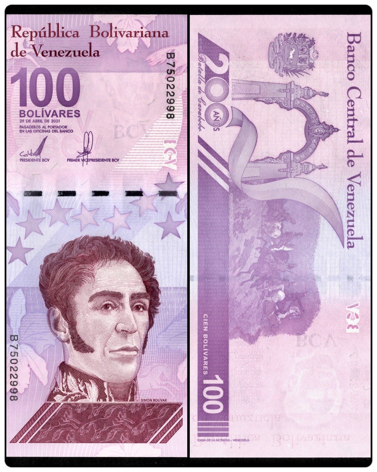 VENEZUELA 100 DIGITALI Qty 10 2021 CIR 100 Milioni Bolivar USA