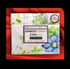  METROPOLITAN BAMBOO Home Hypoallergenic 2500 Thread ct QUEEN SIZE Bed Sheet Set