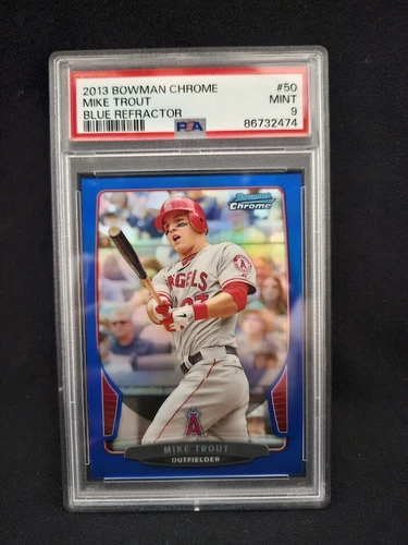 2013 Mike Trout PSA 9 175/250 Bowman Chrome Blue Refractor