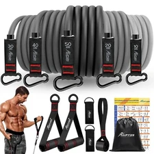 150lb Resistance Band Set Yoga Pilates Abs Exercise Fitness Tube Workout Bands