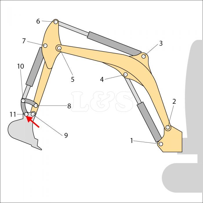 N/G Position 11 Bush for JCB 15C-1 Mini Excavators - Replaces 401/N7193