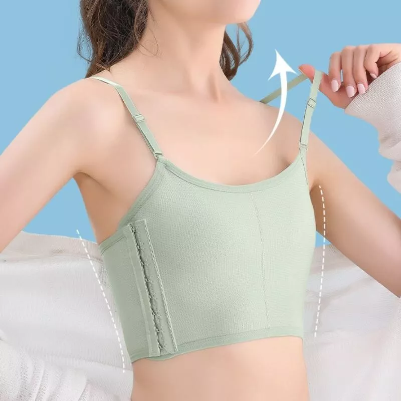 Women Chest Breast Binder Buckle Spaghetti Strap Tomboy FTM Sports Bra Vest