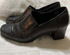 Vintage 1990s Y2K G Wiz Leather Ankle Booties Black Square Toe Zipper 8M