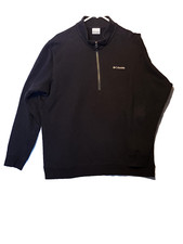 Columbia 1/2 Zip pullover XL 60 Cotton 40 Polyester Black Preowned