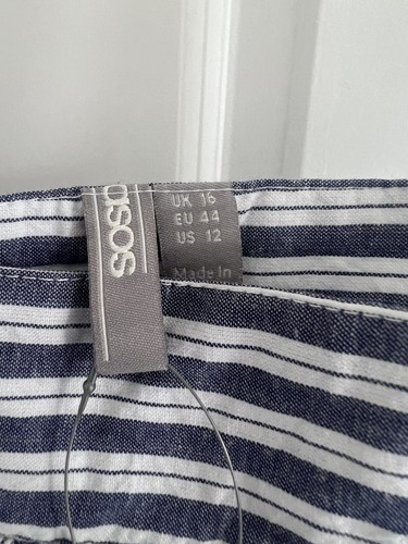 BNWT ASOS Size 16 Sleeveless Maternity Striped Blue And White Top Blouse Summer - Picture 8 of 13