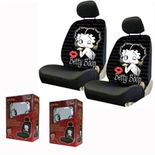 New Classic Betty Boop Blow Kiss Front Pair Low Back Car Seat Covers