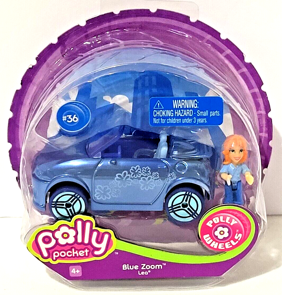 Polly Pocket 2007 Polly Wheels #36 Blue Zoom Lea Series 3 Mattel NEW