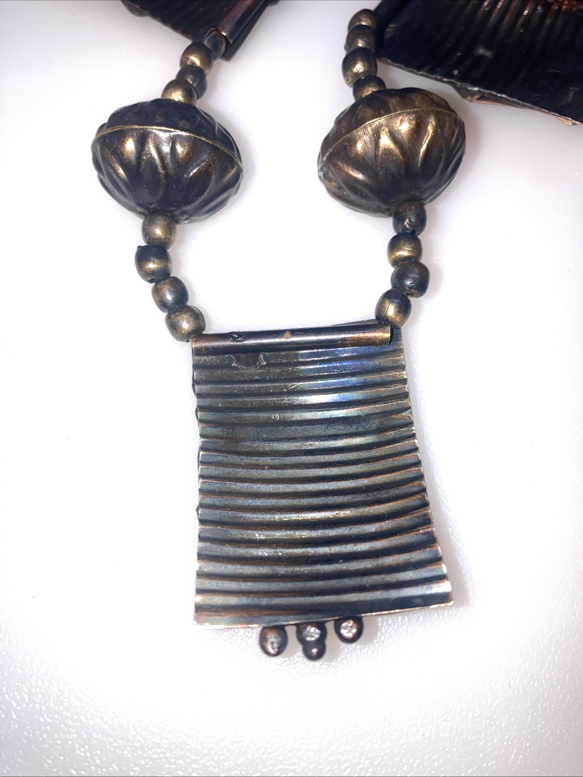 Artisan Made Statement Necklace Mixed Metals 26.5… - image 8